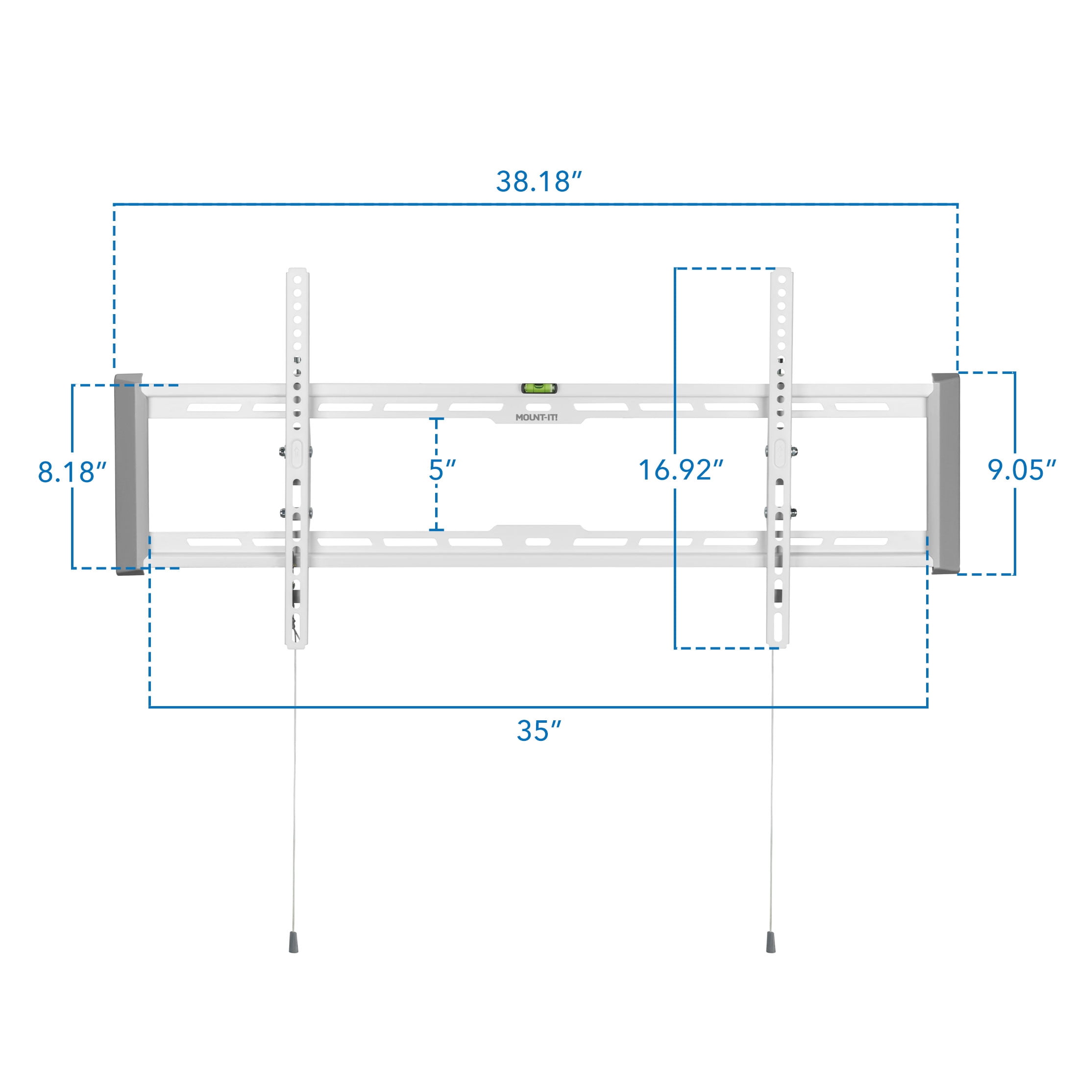 Mount-It! Ultra-Slim and Heavy-Duty TV Wall Mount,  Fits 43" to 90" TV's, Capacity 165 lbs., Tilting Bracket, White