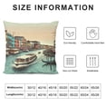 thumbnail image 5 of Orinice  Scenery Throw Pillow Cushion Cover, Venezia City Italian Landscape with Old Houses Gondollas and Spikes Image, Decorative Square Accent Pillow Case,  Orange and Yellow White, 5 of 5