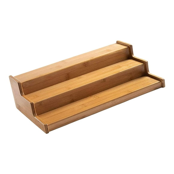 DOLITY Bamboo Spice Rack Organizer Multifunction Cupboard Display Shelf Jars Condiment