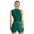 thumbnail image 2 of Alvivi Women Sleeveless Zip Up One Piece Boyleg Swimsuits Surfing Rash Guard Wetsuits Army Green XL, 2 of 7