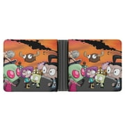 Dib Invader Zim Gaz Gir PU Leather Bifold Wallet Money Organizers Gift With Card Slots For Men And Women