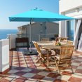 thumbnail image 4 of Gymax 10 Ft Square Offset Hanging Patio Umbrella 360 Degree Tilt Blue, 4 of 10