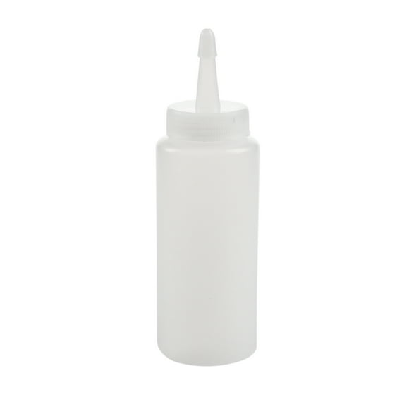 2X Plastic Squeeze Bottle Condiment Dispenser Ketchup Mustard Sauce Clear White 6Oz