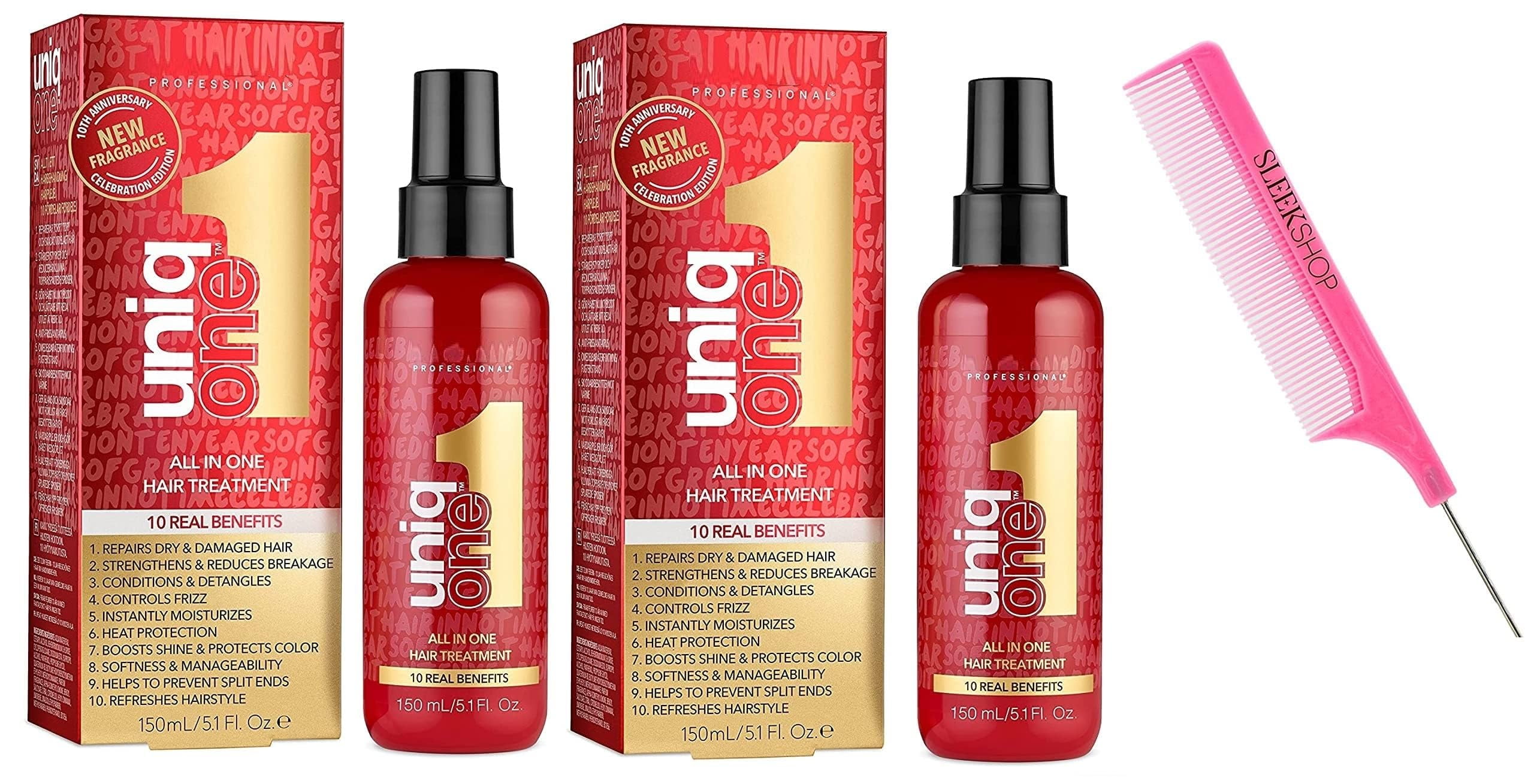 Revlon Uniq ONE 1 , oz Pink for UNIQONE One Shine SLEEKSHOP Unique Silkiness Comb) (PACK VERSION (Original Treatment, 5.1 2)) 2023-2024, - (All Serum NEWEST Hair Hair (w/ in One) OF