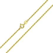 Rope Link Chain 2 MM 30 Gauge for Women Necklace 14K Gold Plated 925 Sterling Silver Made In Italy 14 Inch
