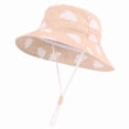 thumbnail image 2 of IVEYRTF Baby Bucket Hat Cute Cloud Print Adjustable Chin Strap UV Protection Breathable for Infants 1-4 Years Unisex Sun Hat, 2 of 5