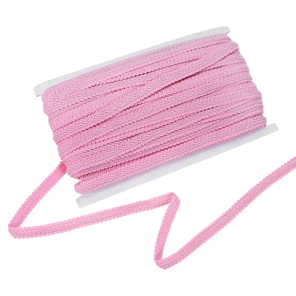 Uxcell Gimp Braid Trim, 1/2 Inch 12cm x 25 Yards Polyester Woven Trim Lace Ribbon Fabric Upholstery Trim for Sewing/Costume Pink