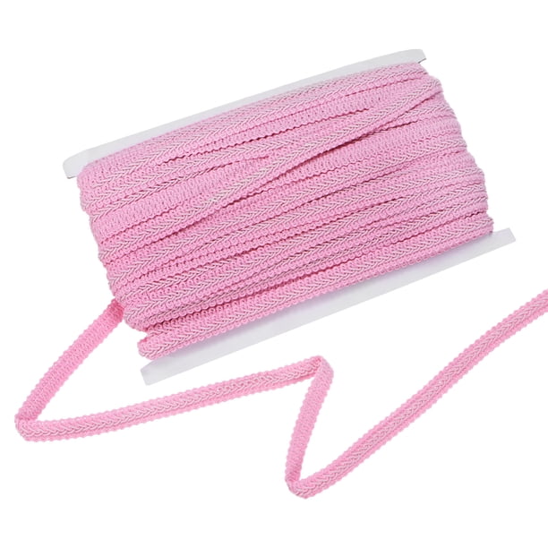 Uxcell Gimp Braid Trim, Cinta de Encaje de Poliéster Tejida de 1/2 Pulgada 12cm x 25 Yards para Coser/Cosplay Rosa