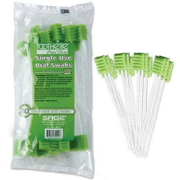 Toothette Plus Oral Swabstick Foam Tip Untreated Untreated, 6071 - Case of 1000