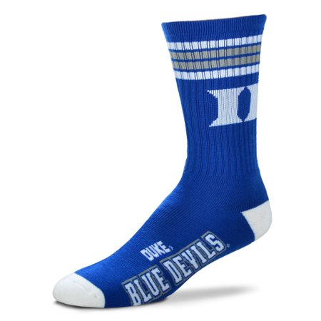 Duke Blue Devils For Bare Feet 4-Stripe Deuce Team Color Performance Crew Socks - Men 10-13