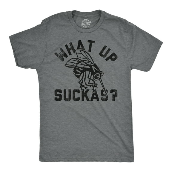 Mens What Up Suckas Funny T Shirt Sarcasitc Mosquito Graphic Tee for Men Graphic Tees