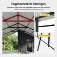 thumbnail image 4 of VENTOPYR 20 ft X 23 ft 2-in-1 Carport with Storage Shed, Heavy Duty Steel Frame Car Canopy with 10 x 3 ft Tool Shed, Dark Gray, 4 of 13