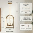 thumbnail image 2 of Industrial Birdcage Antique Brass Iron Pendant 21.5 Inch, Hand-polished Pendant Lighting, Unique Elegant Ceiling Lamp, Ceiling Light over Kitchen Island, for Living Room, Dining Room, 2 of 9