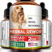 Herbal Cleanse fot Cats and Dogs - Homeopathics Parasites and Toxins for Dogs and Cats - All Breeds and Size - Puppy & Kitten - 2oz