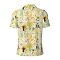 thumbnail image 3 of Vsdgher Animal Tree Print Men's Short Sleeve Stretch Polo Shirt, Moisture-Wicking Performance Polo Shirt, 3 of 8