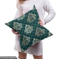 thumbnail image 4 of Ambesonne Damask Fabric by the Yard Upholstery, French Rococo Motifs, 2 Yards, Dark Teal Eggshell, 4 of 4