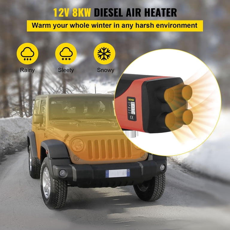 VEVOR Diesel Air Heater 12V 8KW,Diesel Parking Heater with Knob Switch for  Car Bus Truck Boat Trailer Motorhomes Engineering Vehicles - Walmart.com