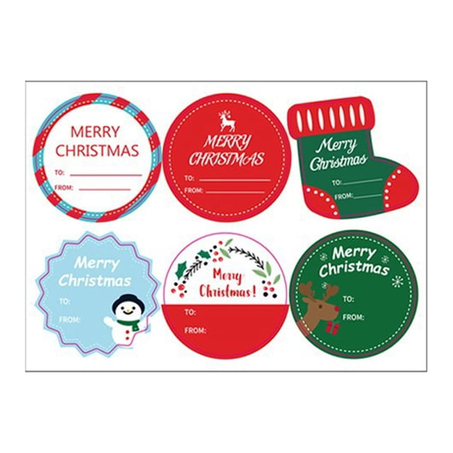 Christmas Snowman Old Man Christmas Tree Deer Gift Tag Sticker Christmas Party Decoration 13*18cm