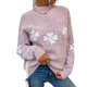 thumbnail image 1 of Christmas Turtleneck Snowflake Knit Sweaters Warm Wool Pullover Casual Jumper, 1 of 6