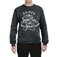 thumbnail image 2 of Wild Bobby Raised on Sweet Tea and Jesus Inspirational/Christian Unisex Crewneck Graphic Sweatshirt, Heather Black, Small, 2 of 5