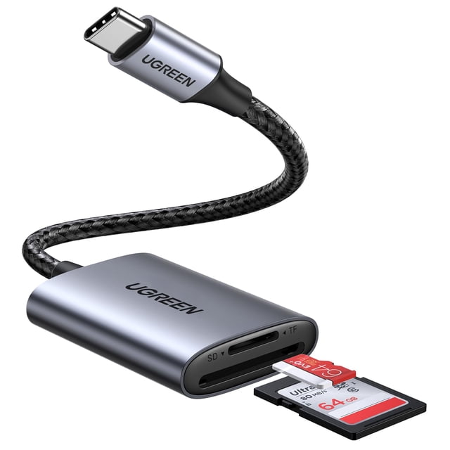 Lector de tarjetas UGREEN USB C SD/micro SD 2 en 1 para iPhone, Samsung