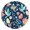 Floral, variant on Round Tablecloth with Elastic Edge, Floral Print on Polyester Fabric, Reusable and Easy to Clean, Fits 44-52 Inch Table for Indoor or Outdoor Meals