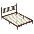 thumbnail image 3 of MODERNLUXE Queen Size Wood Platform Bed,Retro Bed Frame with Gourd Shaped Headboard and Wooden Slat Support,Walnut, 3 of 7