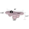 thumbnail image 7 of Coffee Tables 40 Inch Cloud Shaped Coffee Table, Low Coffee Table with 3 Ball Legs for Living Room, Pink,Wooden Coffee Tables, 7 of 7