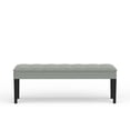 thumbnail image 3 of 46.5" Upholstered Bench with Wood Legs in Stone (Light Gray), 3 of 4