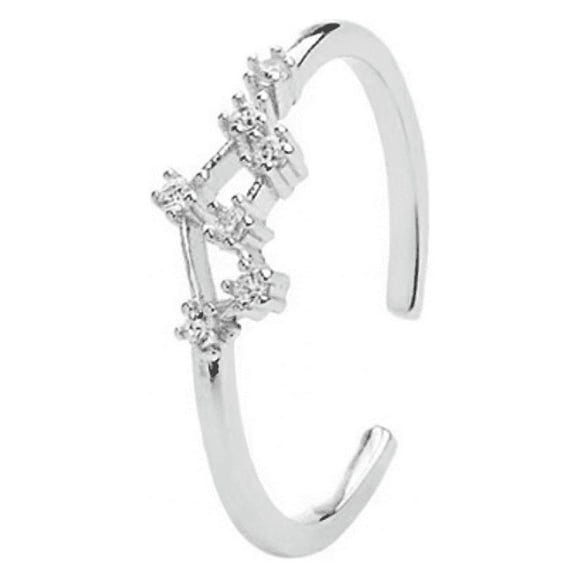 Horoscope Ring 925 Sterling Silver Statement Ring for Women