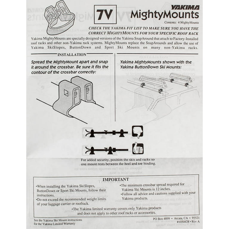 Yakima mighty mounts fit list sales