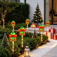 thumbnail image 6 of Hyknon 5 Pack Solar Christmas Pathway Lights, Warm LED Waterproof Outdoor Stake Lights with Auto On Dusk, Wire Free Garden Ground Lamps for Yard Walkway Holiday Decor, 6 of 6