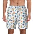 thumbnail image 2 of Picia Undersea Animals pattern Mens Swim Trunks with Compression Liner Stretch Beach Shorts Quick Dry with Zipper Pockets No-Chafing Board Shorts-Medium, 2 of 9