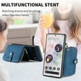 thumbnail image 3 of for Google Pixel 6 Pro Wallet Case, Crossbody Phone Purse with Card Holder for Women, Zipper PU Leather Carrying Cover Gift with Shoulder Strap Kickstand Anti-drop for Google Pixel 6 Pro - Blue, 3 of 10