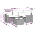 thumbnail image 2 of vidaXL 5 Piece Garden Sofa Set with Cushions Grey Poly Rattan, 2 of 5