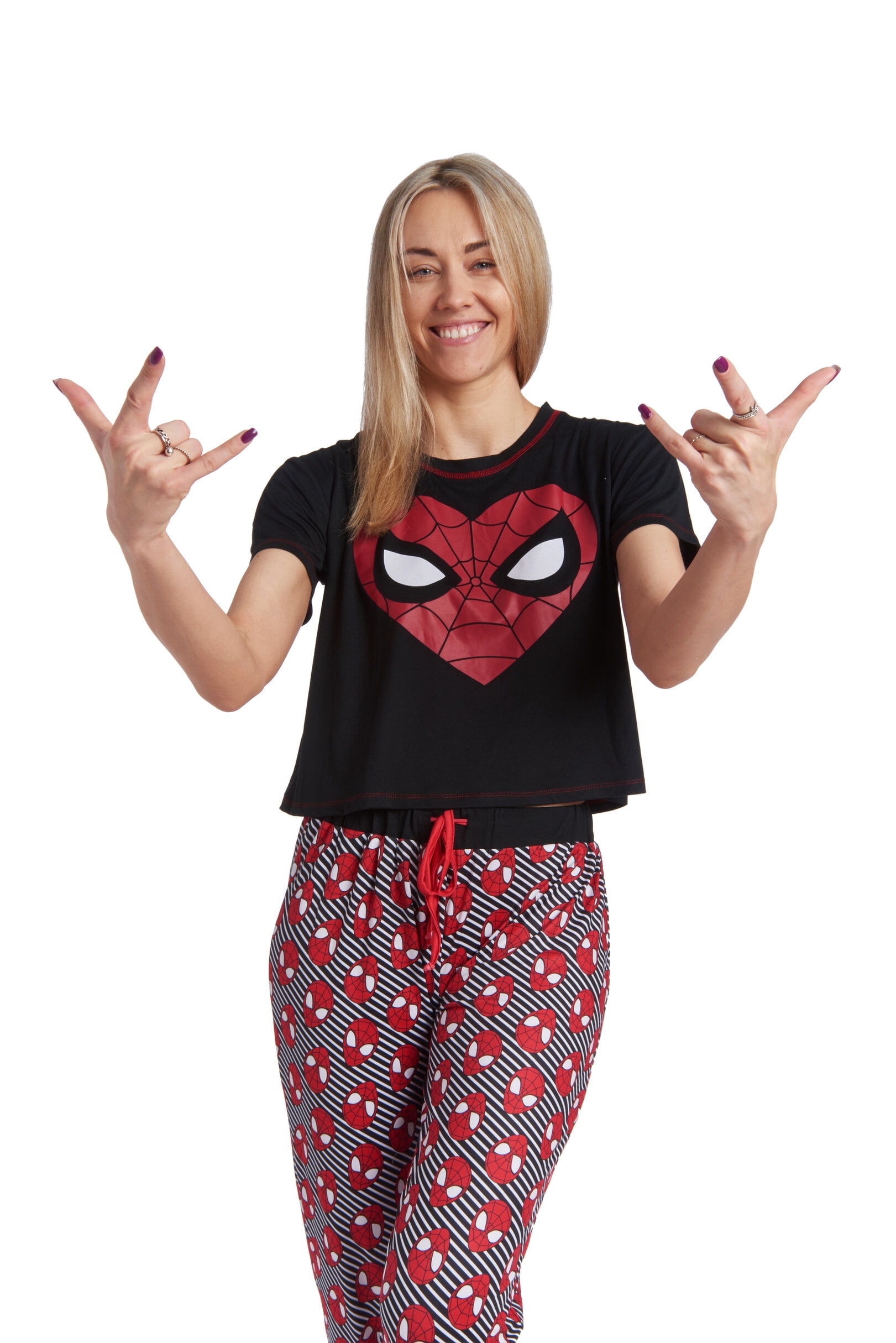 Marvel Spider-Man Womens Pajama Shirt and Pants Sleep Set Adult