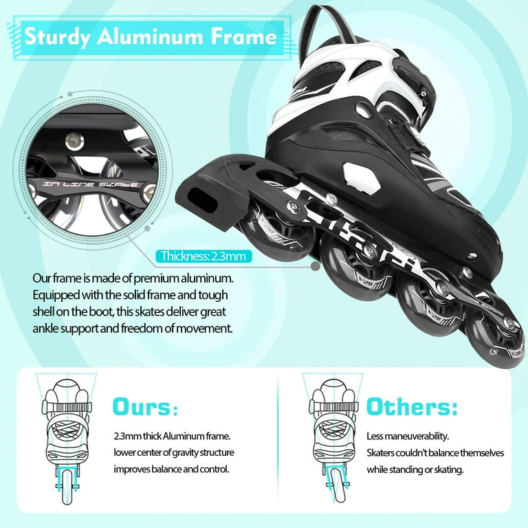 Cifaisi Adjustable Inline Skates with Illuminating Wheels for Kids, Adults, Girls and Boys,Size 3-5