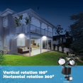 thumbnail image 1 of Luz solar para exteriores 22 LED Foco LED para exteriores con sensor de movimiento, 2 focos ajustables con IP55 Foco LED impermeable para exteriores para entradas, escaleras, jardín LingWen 8390605746963, 1 of 1