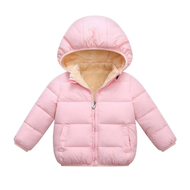 Chaqueta gruesa de invierno para niños y niñas, cálida, con cremallera, capucha, cortavientos, bonita ropa de abrigo, 2-6T