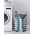 thumbnail image 3 of Abstract Laundry Bag, Continuing Illustration of Diamond Shaped Items in Bicolour, Hamper Basket with Handles Drawstring Closure for Laundromats, 13" x 19", Eggshell Violet, by Ambesonne, 3 of 4