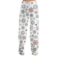 thumbnail image 5 of WTOBBY Women's Winter Plaid Pants Full Length Long Trousers with Christmas Print for Sports and Casual Wear in Cold Seasons,White L, 5 of 6