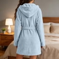 thumbnail image 7 of Zormilly Robes for Women Plush Fleece Long Hooded Nightgowns with Pockets Warm Fashion Casual Fluffy Soft Bathrobes,S-2XL, 7 of 7