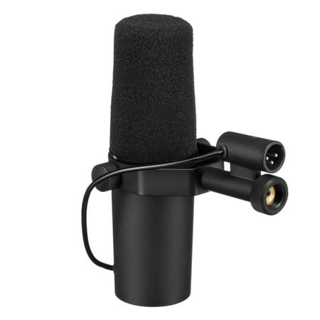 Shure SM7B Cardioid Dynamic Vocal Microphone with Two-Section Broadcast Arm, XLR Cable & 10-Pack Straps Bundle