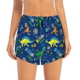 thumbnail image 2 of Picia Dinosaur In Space Pattern Women's 2 in 1 Athletic Running Shorts High Waisted Workout Casual Gym Sweat Shorts with Comfy Liner Zipper Pockets-, 2 of 9