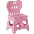 thumbnail image 1 of Plastic Foldable Step Stool with Back Support, Heart Shaped Backrest, Portable Chair with Handle, Kids Stepping Stool and Bathroom Stool, Collapsible Step Stool, Pink, 1 of 1