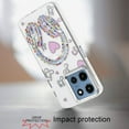 thumbnail image 2 of For Motorola Moto G 5G 2025 Resin Epoxy Design Diamond Metal Edged Hybrid Case - G, 2 of 3