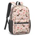 thumbnail image 2 of Beagle and Flower Pink Pattern 17" School Backpacks for Teens,Waterproof Oxford Fabric,S-Shape Padded Straps for School,Travel,Hiking,Camping, 2 of 6