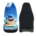 thumbnail image 2 of Uourmeti Surfing Shark Print Front Car Seat Cover Stretchy Seat Covers for Cars Anti-Aging Wear Resistant 1 Pieces Set Compatible with Auto Vehicle, 2 of 6