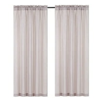 Kate Aurora Shimmery Sheer Ultra Chic Rod Pocket Window Curtain Panel Pair - Rose