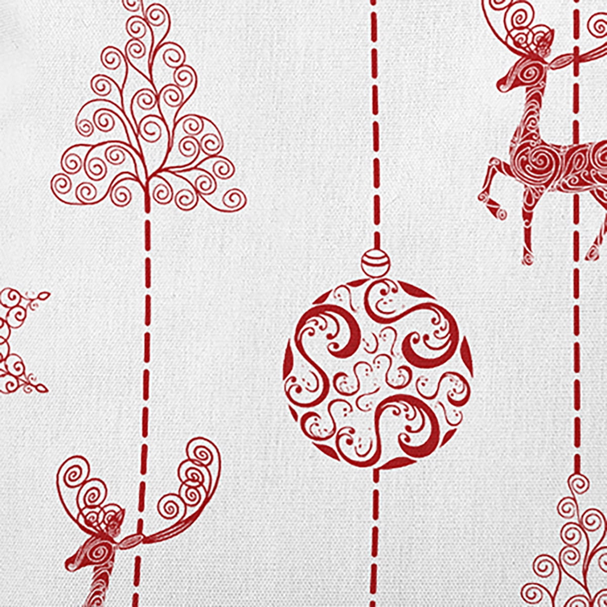 16" x 16" Simply Daisy Christmas Lines Polyester Accent Pillow, Firecracker Red Qty 1